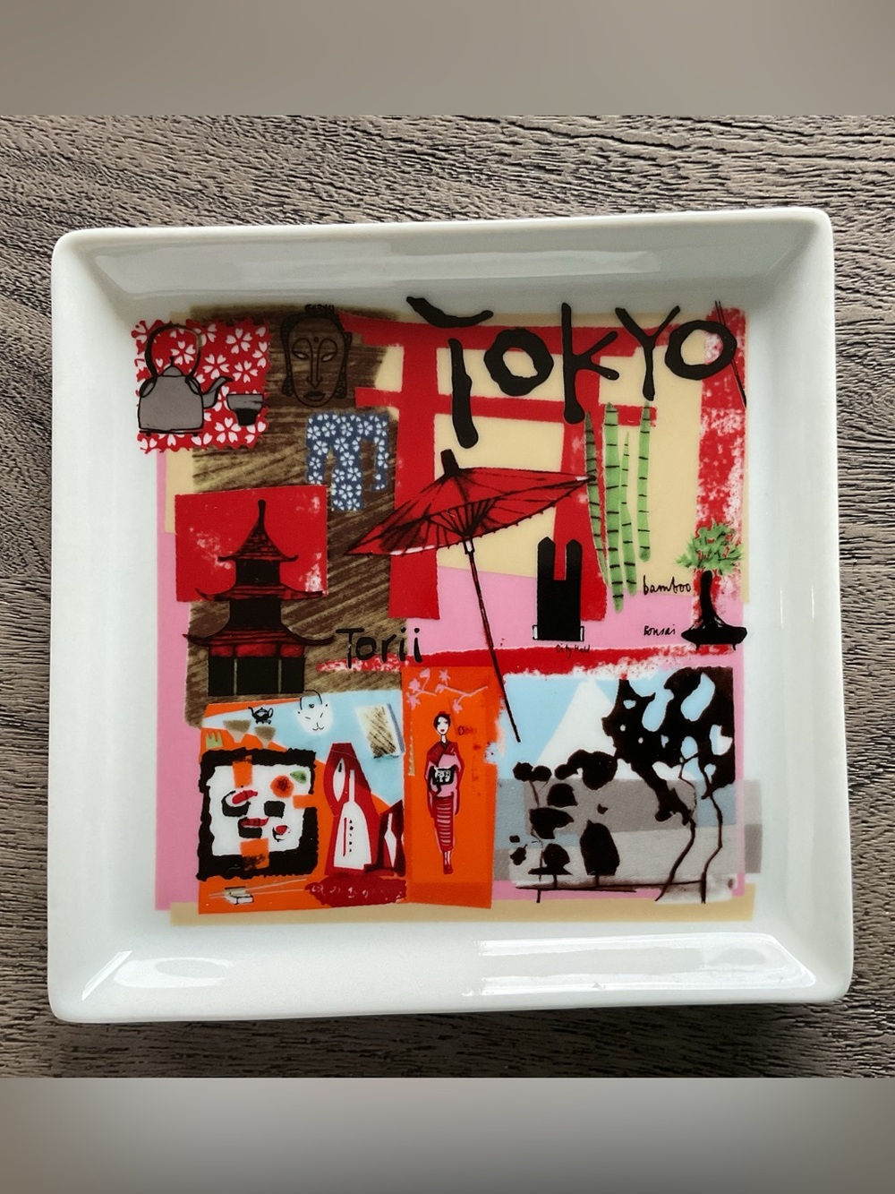 Crate & Barrel World City Scenes Travel Collection TOKYO Appetizer Plate